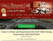 Tablet Screenshot of elisasrestaurant.com